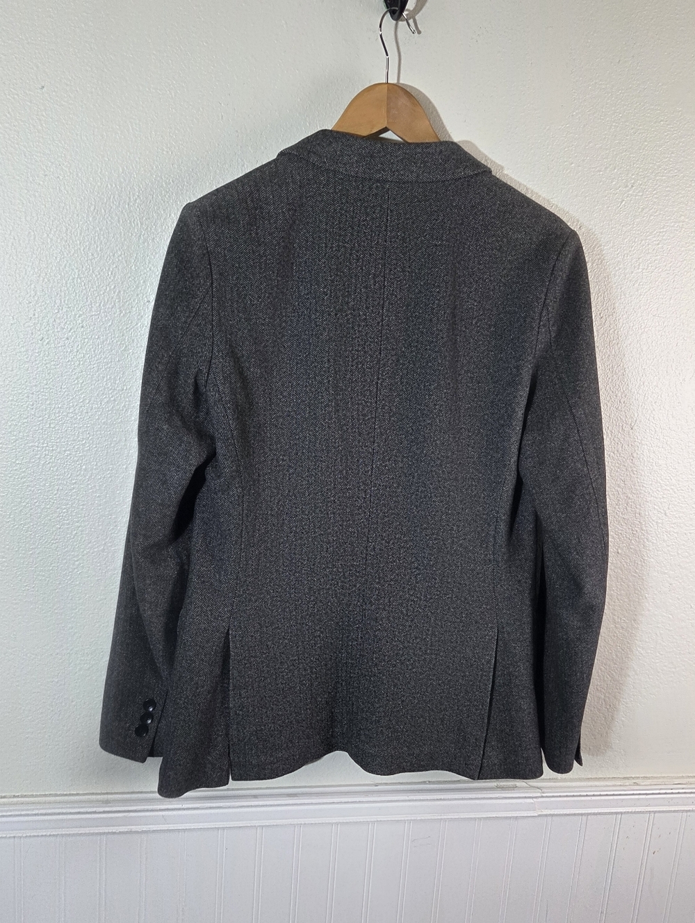 Theory Men’s 38 Gray Herringbone Wool Cashmere Blend Blazer Sport Coat Jacket - Picture 4 of 12
